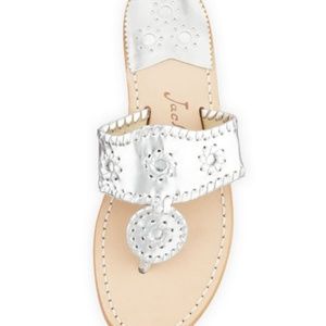 Jack Rogers Silver Sandals in 8